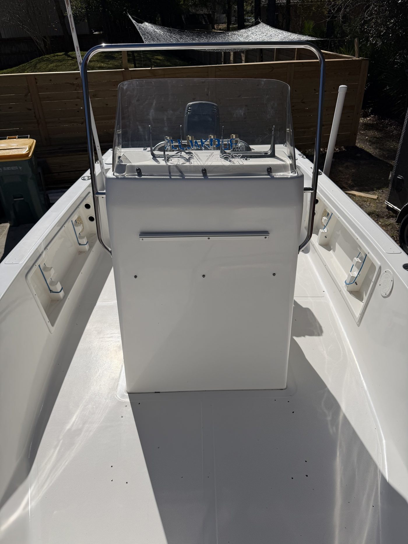 After: center console, helm, cleaned