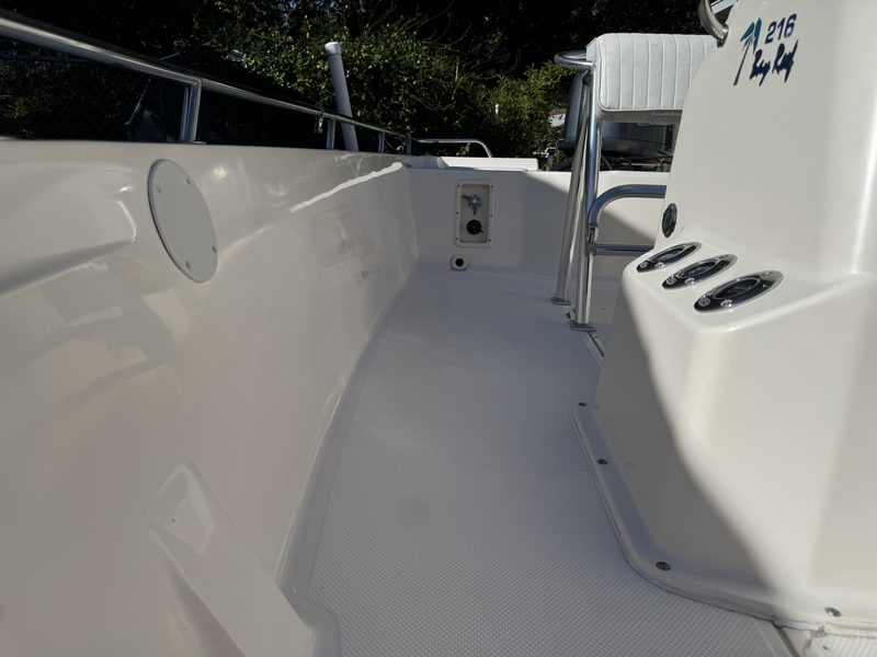 After: bay boat gunwale, cleaned