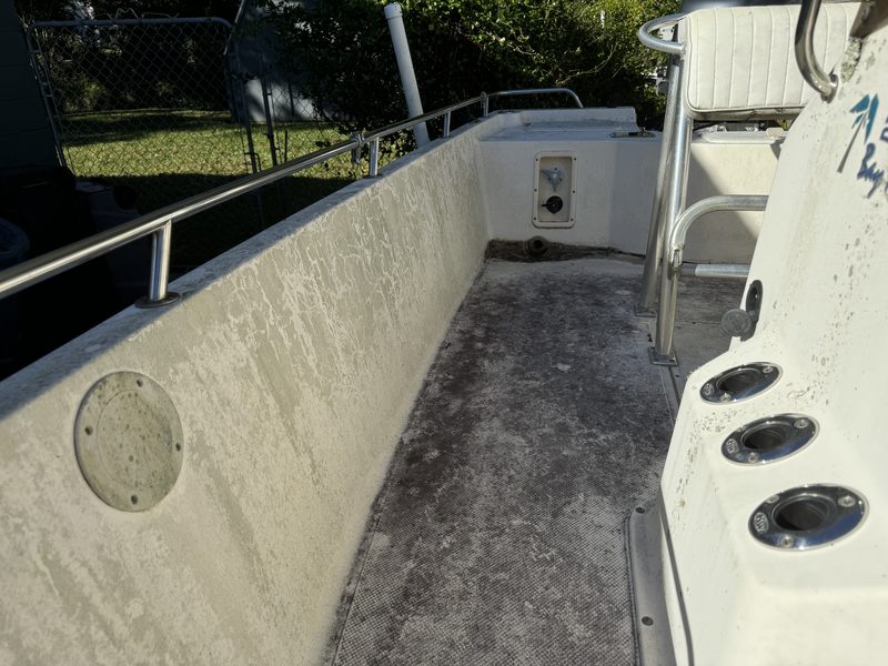 Before: bay boat gunwale